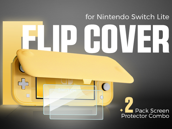 flip cover + screen protector for switch lite