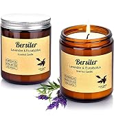 Bersiler Aromatherapy Candles, 14 OZ Lavender Eucalyptus Scented Candles Stress Relief and Relax ...