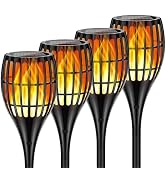 Ambaret Solar Torch Lights Outdoor Flickering Flame,Solar Larger Torch Lights, 43" Solar Torch Li...