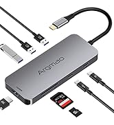 Argmao USB C Hub, 8-in-1 Dongle, USB C to USB C Data Transfer, USB-C PD3.0, 4K@30Hz HDMI, 3 USB 3...