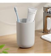 MOPMS Toothbrush Cup 13oz 380ml, Unbreakable Reusable Bathroom Tumbler 1Pc, Non-Slip Plastic Bath...