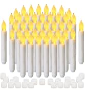 Yakpo 48 Pack LED Taper Candles Battery Operated, Halloween Flameless Flickering Hanging Floating...