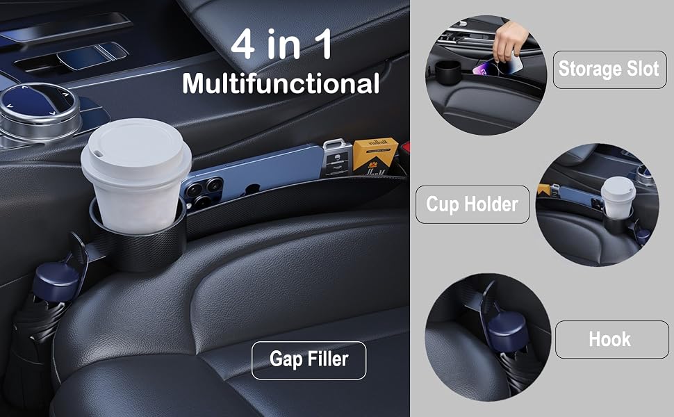 Car Seat Gap Filler Plug Strip with Storage Slot