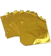 Wowagoga Foil Candy Wrappers - 6x6 Inches Gold Aluminum Foils Paper Chocolate Candy Wrappers for ...