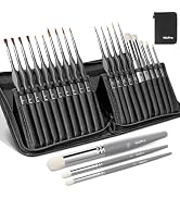 Nicpro Miniature Paint Brushes Drybrush - 20PCS Model Paint Brush Set for Acrylic, Watercolor Det...