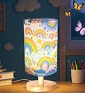 GFTDNS Rainbow lamp,Rainbow Lamps for Girls Bedroom,3 Level Dimmable Wood Nightstand Desk Base
