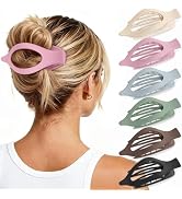 Oeusnael 6 PCS Large Flat Hair Clips for Women Girls, French Concord Lay Down Flat Claw Clips for...