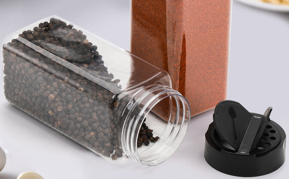 Plastic Spice Jars with Shaker/Pourer Lids