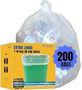 7-10 Gallon Clear Garbage Bags Medium Kitchen Trash Bags Large Plastic Wastebasket Trash Can Line...