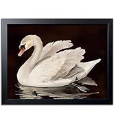 ARKZSHO Wood Frame Canvas Poster Wall Art Swan Painting Wall Decor