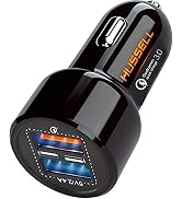Hussell Car Charger Adapter - 3.0 Portable USB w/Fast Charge Technology & Dual Ports - Compatible...