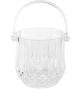 Jerliflyer Crystal Binaural Ice Bucket, Transparent Ice Container Champagne Bucket Acrylic Bar Su...