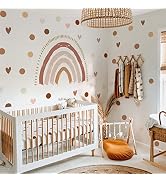 funlife Large Boho Rainbow Wall Decals Peel and Stick, Self Adhesive Boho Polka Dot Wall Decal He...