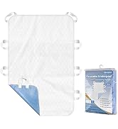 MILDPLUS Washable Bed Pads with 8 Sturdy Handles 34”×52” Extra Large Reusable Underpads 4-Layers ...