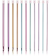 Coopay Long Crochet Hook Set, 11pcs Tunisian Multicolor Afghan Crochet Needles for Crocheting, 2m...
