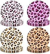 Funhax 32PCS Cheetah Print Birthday Decorations Pink Animal Leopard Print Themed Party Supplies 7...