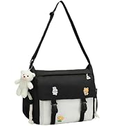 PRLINJSK Cute Messenger Bag for Teen Girls Women | Kawaii Crossbody Bag | Shoulder Purse with Pin...