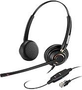 Arama Phone Headset with Microphone Noise Cancelling, RJ9 Office Telephone Headsets Compatible wi...