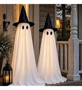 Halloween Decorations Indoor -2 Packs Light Up Ghost-Spooky Ghost Decor with Lights for Porch Hom...
