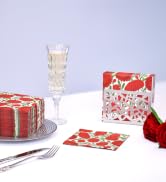 JoyfulArtink Burgundy Camellia Cocktail Napkins