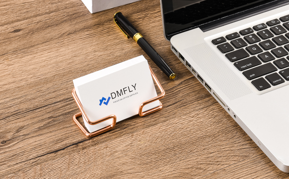 Metal business card holder desk