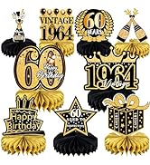 9 Pcs 60th Birthday Decoration for Men Women 60th Birthday Centerpieces for Tables Cheers to 60 Y...