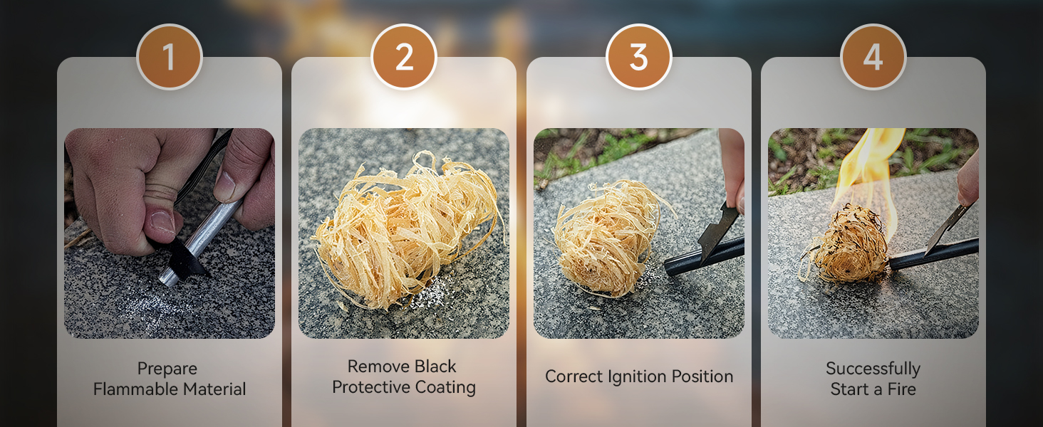 Paracord fire starter