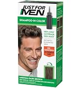 JUST FOR MEN Shampoo-In Color, Hair Color, Medium-Dark Brown H-40 (1 Pack) | Shampoo-in Color med...