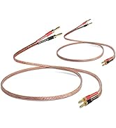 UCINNOVATE 2 Pack 13AWG Speaker Cables with Banana Plug, (1.5m / 4.9FT) HiFi Speaker Wire with Go...
