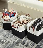 DECOMOMO Large Storage Baskets | Closet Storage Bins 17x12x13inch Canvas Baskets For Storage Laun...