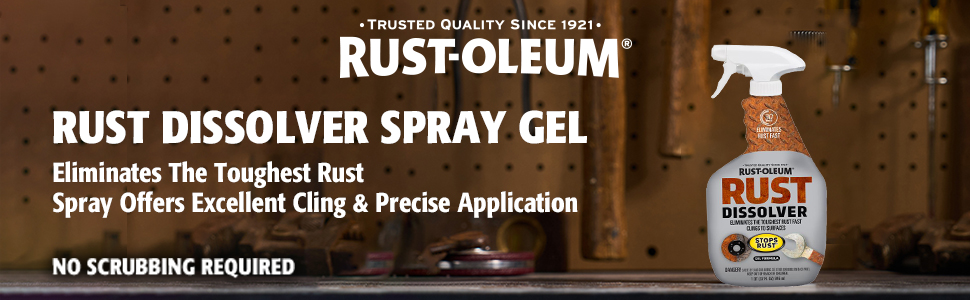 rust dissolver spray no scrubbing required clings to surface precise application