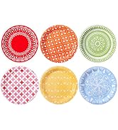 Tyzarglef Colored Paper Plates for Party Supplies, 60 Count Multicolor Disposable Dessert Cake Pl...