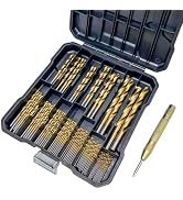 CORTOOL 99PCS HSS Titanium Drill Bit Set, 135 Degree Split Point HSS Drill Bits Kit with Storage ...