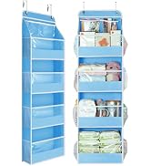 Yecaye 5 Tier Over the Door Organizer, Swing-proof Door Organizer Hanging with Clear PVC Windows,...