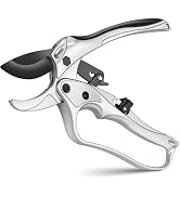 Rotbackmin Ratchet Anvil Pruning Shears for Gardening Heavy Duty, Labor-Saving Design Garden Clip...