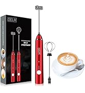 Delm Milk Frother Electric USB Stainless Steel Accessory - Frother Wand Foam Maker for Lattes - M...