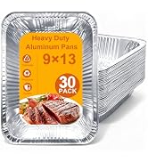 Whaleme Aluminum Foil Pans 9x13 - Disposable Half Size Deep Steam Table Tin Foil Pans for Oven Ba...