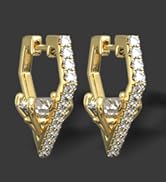 KZZENKI Christmas Gifts Gold Huggie Hoop Earrings for Women Men, Diamond Shaped Cubic Zirconia Ea...