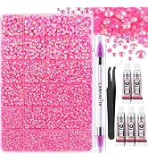 Canvalite 28000PCS Resin Jelly Rhinestones for Crafting,Hot Pink AB Flatback Gems, Bedazzling Cry...