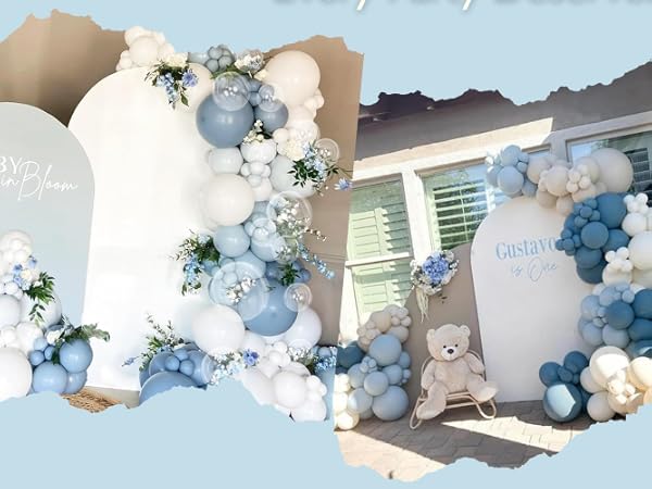 dusty blue balloons