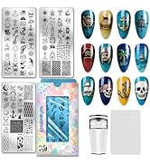 PH PandaHall 3pcs Nautical Treasure Nail Stamping Plate Anchor Lighthouse Nail Arts Stencils Pira...