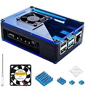 Miuzei Raspberry Pi 4 Case with Fan Cooling , 4 Pcs Aluminum Heat Sinks , Case for Raspberry Pi 4...
