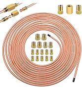 Eoppen 3/16" x 25 ft Brake Line Tubing Kit Flexible Copper Coated Alloy Brake Line Tubing Coil wi...