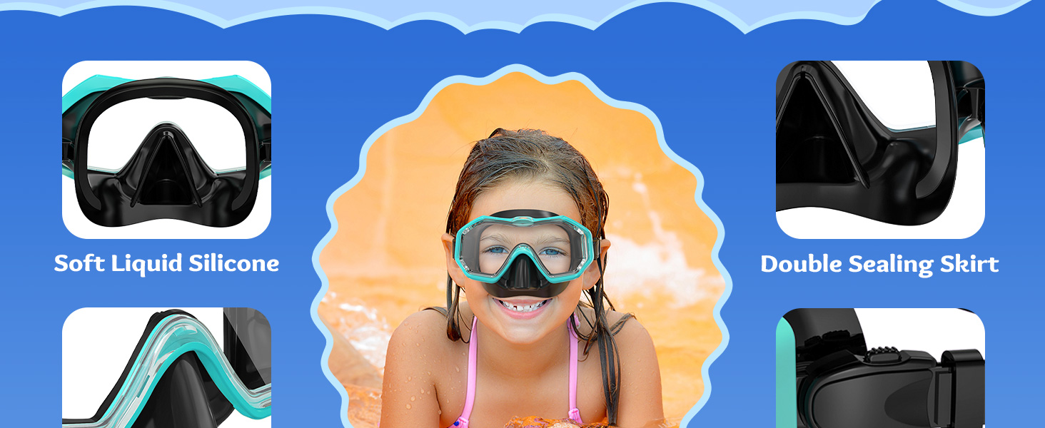 Kids Swim Goggles with Nose Cover