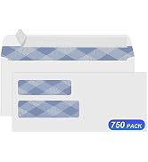 750#10 Security Envelopes, PANDRI NO.10 Self-Seal Double Window Envelopes Designed for QuickBooks...