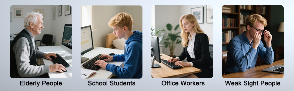 Large Print Computer Keyboard WiredUSB Full Size Quiet Keyboard Oversized Print Letter