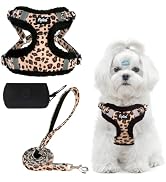 PUPTECK No Pull Dog Harness and Leash Set Reflective No Choke Step in Puppy Halter for XS Small a...