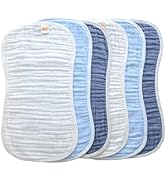 MUKIN Baby Muslin Burp Cloth Set of 6, Ultra Soft Absorbent Thick Cotton Burping Cloths for Unise...