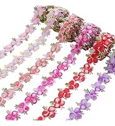 IDONGCAI Flower Embroidered Lace Trim 6 Yards Rose Applique Lace Ribbon Trim for Sewing Crafts 6 ...