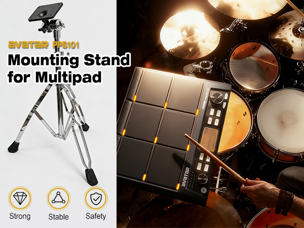avatar pps101 electric mounting stand with plate for mounting drum pad /Sample Pad /Multipad